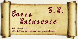 Boris Malušević vizit kartica